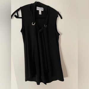 Sleeveless tunic w silver tie holes